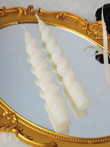 Bộ nến thơm thân dài quà tặng Ramadan, hộp quà màu trắng, nến xoắn ốc, nến Giáng sinh dáng thon, được làm từ nhiều loại sáp đậu nành và sáp ong (bao gồm cả nến thơm), nến sáp paraffin trang trí nhà cửa dịp Giáng sinh, trang trí nhà cửa ngày Valentine, quà tặng giá đỡ nến, phù hợp cho phụ nữ, quà tặng mùa đông, trang trí Giáng sinh, quà Giáng sinh - trắng - Xem 4