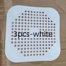 3pcs Square Silicone Suction Cup Hair Catcher (14.5cm/5.7in) - Reusable Flat TPR Drain Plug/Filter For Shower/Bathtub/Bathroom/Kitchen Sink/Laundry | Anti-Clogging Drain Protector - Multicolor - View 10