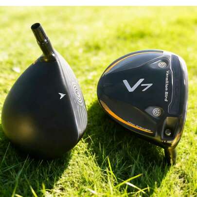  [Separate Clubhead] Vermilion Bird V7 Mini No.1 Wood Clubhead, Lightweight Carbon Crown, Golf Club Upgrade/Replacement Part, Shaft Needs To Be Purchased Separately