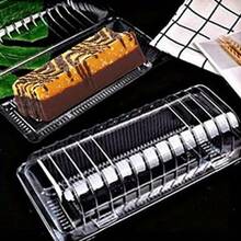 50/100pcs Transparent Hinged Food Containers, Long Cake Holders, Swiss Roll Specific Boxes, Multi-Purpose Cake & Fruit Trays - White - View 4