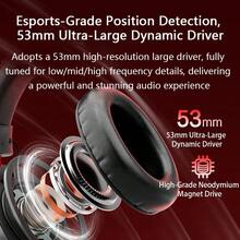 HP سماعة رأس للألعاب GH20pro، مصممة لألعاب FPS لتحديد موضع الصوت، صوت محيطي 7.1 قناة، اتصال سلكي ولاسلكي متعدد الأوضاع، باللونين الأسود والأحمر - الأسود والأحمر - مشاهدة 3