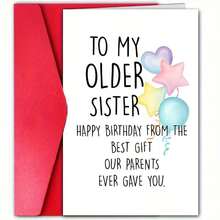 Adorable Birthday Cards, With Envelopes, Suitable For Family, Sons And Daughters, Girlfriends And Classmates, Birthday Decorations, High-Quality For All Occasions, Especially Cute Birthday Cards, For My Sister - Đỏ - Xem 1
