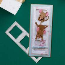 Creative The Mouse And The Picture Frame Metal Cutting Dies, DIY Scrapbooking Album And Embossing Stencil, Greeting Card Making Tool, Card Paper Cutting Crafts ,Gift Card Making Template Die Cuts. - Silver - View 5