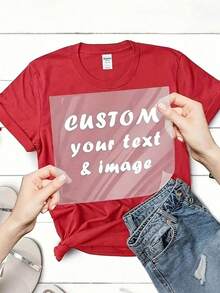 Adesivos Personalizáveis de Transferência de Calor DTF - Design Personalizado "Custom DTF TRANSFORM", Pode Inserir Fotos, Filme de Transferência de Calor Personalizado Legal, Remendo de Ferro Personalizado, Etiqueta Lavável, Suprimentos DIY para Roupas, Camisetas, Fronhas, Adesivos Adesivos da Moda, Adesivos de Parede, Presentes Personalizados - multicolorido - Visão 5