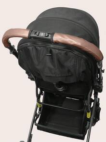 1 套黑色/棕色 PU 皮革婴儿车车把套，可拆卸防滑保护手柄，防流口水/防咬，可清洗且耐用，通用（包含 2 个 5.9 英寸 * 3.9 英寸套） - 彩色 - 查看 8