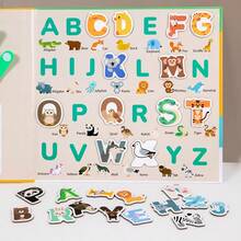 Children's Magnetic Puzzle Alphabet Spelling Word Decomposition Game Early Education Puzzle Toy Palm Children's Magnetic Sticker Number Alphabet Arithmetic Decomposition Toy Math Addition And Subtraction Teaching Tool Number Sense Cultivation Puzzle Desktop Game - Multicolor - View 3
