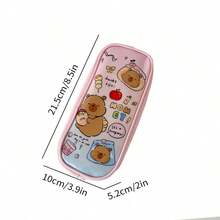 1pc Cute Cartoon Capybara Pencil Case, Large Capacity Student Stationery Bag, Desktop Storage Pouch - Multicolor - View 2