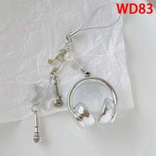 1pc New Stylish Keychain, Minimalist Style Music Headphone Keychain Pendant, Phone Case, Camera, Keychain Pendant - Multicolor - View 11