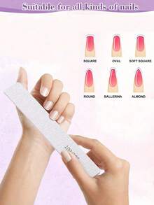 5/15pcs Professional Nail Files, 180/100 Grit Natural Nail Files, Double-Sided Washable Fine Textured Nail Files, Suitable For Home And Salon Use