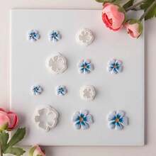 1/4Pcs Assorted Sizes Cute Flower Polymer Clay Cutters (16-30mm) – Sweet Style Craft Tools For DIY Earrings Jewelry Charms & Handmade Accessories - White - View 2