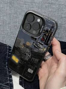 1个黑色动漫IMD防震保护手机壳，带个性化卡通摄影图案，兼容Apple 16 Pro Max、17/16/15/14 Plus、13/12/11、Air和Series系列 - 彩色 - 查看 4