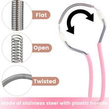 1 Piece Of Spring Facial Hair Removal Device, Manual Hair Removal Device, Threaded Hair Removal Device, Portable Handheld Stainless Steel With Handle, Suitable For Women To Remove Chin, Cheeks, Beard (Pink)) - Pink - View 10