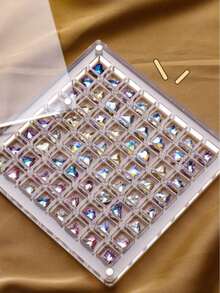 1pc 36-Grid Acrylic Box, Nail Art Acrylic Rhinestone Box, High Transparency Nail Jewelry Display Box, Magnetic Closure, Gift For Valentine's Day, Women, Holiday - White - View 10