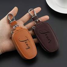 Customized Text/Logo Car Key Holder, Unisex Car Key Organizer Pouch, Creative Fashionable Minimalist Waist Hanging Key Chain - Multicolor - View 2