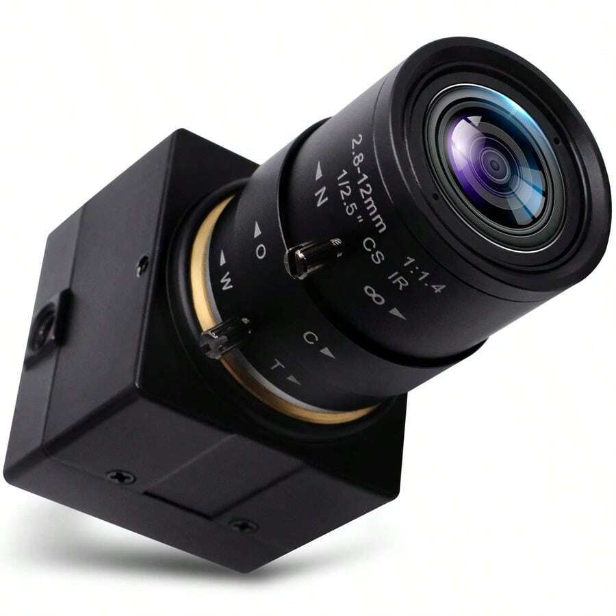 Cmara Web HD 1080P con Lente Zoom 2.812mm, Enfoque Manual, 30fps 60fps 100fps, USB UVC, Negro, Minimalista - Lente zoom de 2812 mm Cmaraw - Ver 1