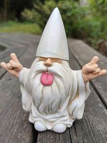 GlitZGlam Rockstar Gnome - "George" - This Gnome Will Add A Rock N' Roll Vibe To Your Fairy Garden And Garden Gnomes! Tall Garden Gnome Statue