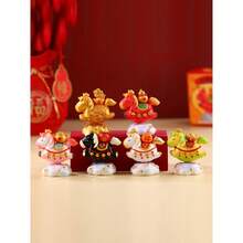 2026 - New Style - Bestseller - Money Horse Statue: A Cute Cartoon "Rolling Wealth" Small Statue, A Desk Small Statue, A Feng Shui Decoration, Symbolizing Good Luck, A Spring Festival Gift For Colleagues, Boyfriends And Girlfriends (Pipe, Machine, Desk Accessories). - Multicolor - View 4
