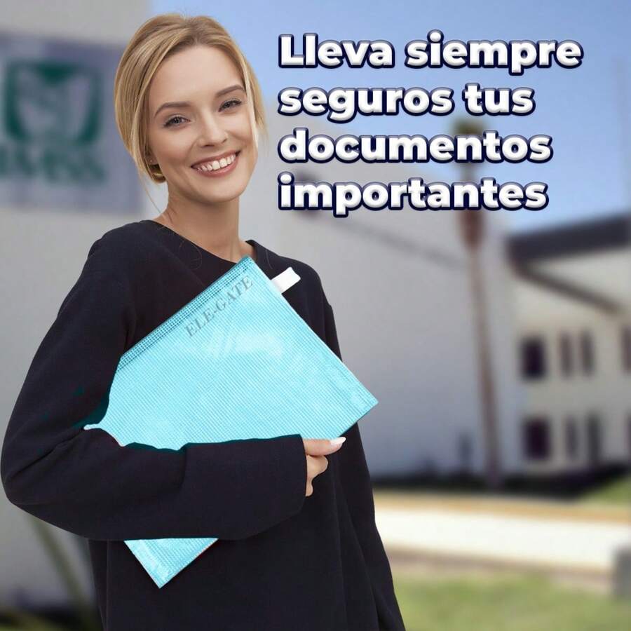 Carpeta Organizadora Trasparente Tamaño A4 Impermeable Cierr - Azul - Ver 1