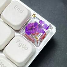 1个自粘式DIY树脂高透明干花键帽真花鲜花小满星机械键盘键帽单片OEM R4