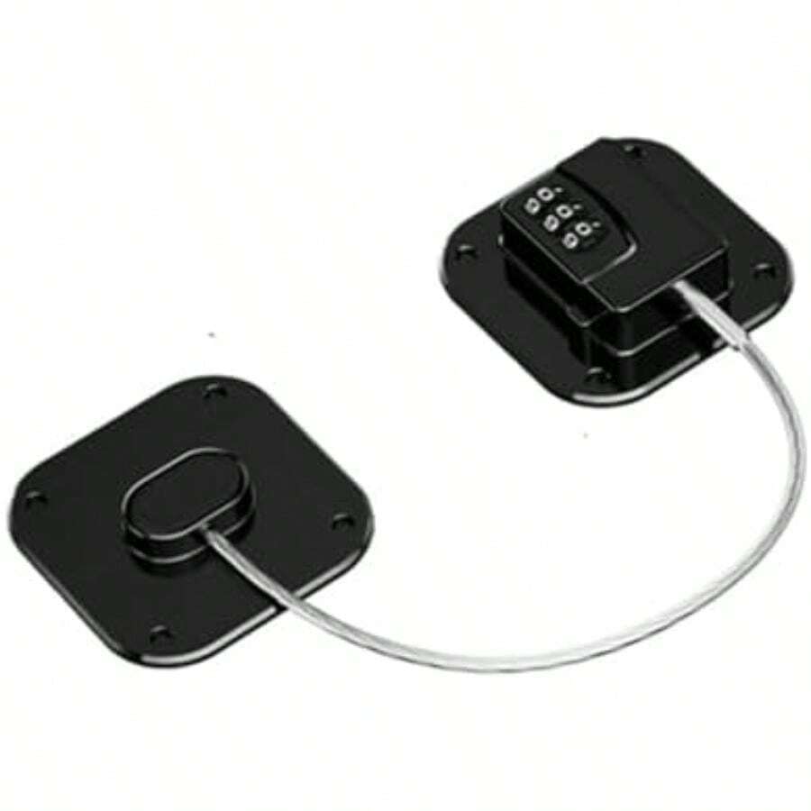 Cerradura Autoadhesiva para Refrigerador, Mini Cerraduras de Refrigerador, Cerradura para Congelador, Cerradura de combinación digital, no requiere llave () Loopunk ()(uno negros) - Multicolor - Ver 1