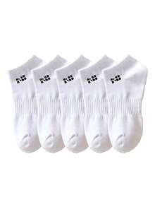 1/3/5/10/15/20 Pairs Women Breathable Moisture-Wicking Socks, Including Ankle Socks, White Socks, Black Socks, Letter Decorated Ankle Socks, Regular Women Ankle Socks, And Soft Women Ankle Socks - Multicolor - View 8
