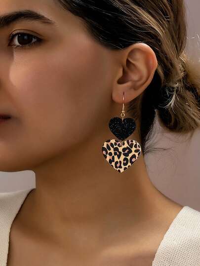 Women's Fashion Earrings, Elegant Heart-Shaped Resin Pendant Earrings, Jewelry Gift, Valentine's Day Jewelry