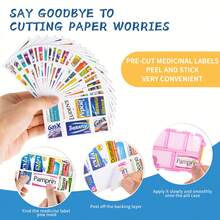 10-Slot Travel Pill Box With 175 Medication Labels - Portable Daily Pill Organizer - Travel Medicine Storage Case, Suitable For Fish Oil, Vitamin Supplements, Etc. Medicine Bag Pill Case Pill Containers Hospital Bag First Aid Kit Medicine Organizer Medicine Storage Bag Travel Essential Cruise Essentials Holiday Essential - Multicolor - View 3