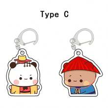Bộ 2 móc khóa hình gấu Bubu Dudu dễ thương, móc khóa hình gấu và gấu trúc hoạt hình Kawaii bằng acrylic, phù hợp với ba lô nữ, chìa khóa xe hơi, quà tặng lý tưởng cho ngày Valentine. - Nhiều màu - Xem 16