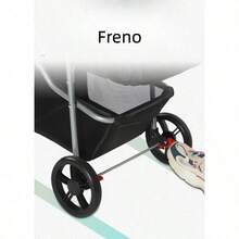 Carreola Para Mascota Perros Gatos Plegable Con Cinturón Gris