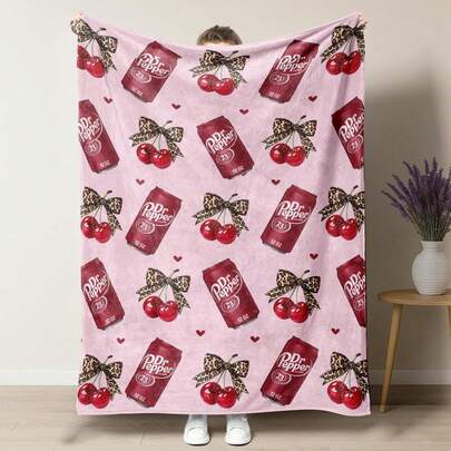 With Leopard Print Bow Blanket Multipurpose Soft Office Bedding Blanket PlushThin Quilt Holiday Gift