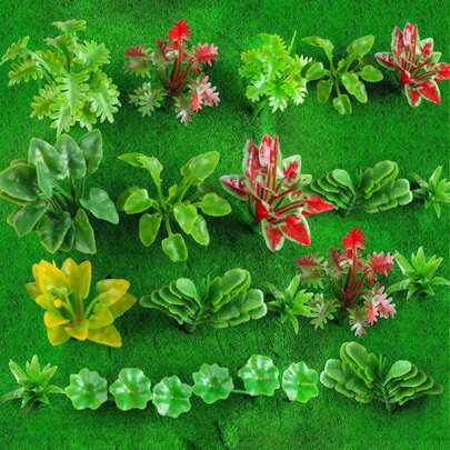 FOIMAS 100pcs Miniature Plant Set - Mini Trees, Flowers, Shrubs For Fairy Garden, Diorama, Train Scenery, Sand Architecture Model Craft Supply