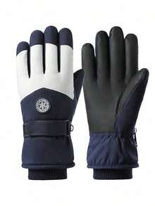 1 Pair Professional Ski Gloves, Waterproof, Windproof, Warm, Touchscreen Compatible, Unisex Design Suitable Skiing, Snowboarding, Winter Outdoor Sports, Black, Random Color Dispatch MANC - 多色 3 - 查看 4