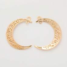 10pcs Hollow Moon Pendant, Alloy Crescent Moon Pendant, Celestial Pendant, Suitable For DIY Bracelet Necklace Jewelry Making