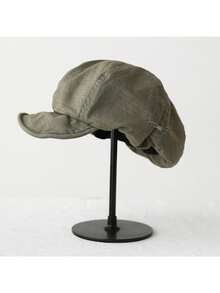 1顶女士极简印花日式艺术风格帽子，纯色复古贝雷帽，适合日常佩戴和搭配，是理想的礼物、旅行和度假之选（注意！此款帽子尺寸偏大，可调节，购买时请注意头围。头围54-60厘米） - 多色 - 查看 11