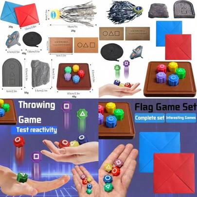 TAGNEFLOR Gonggi Game Korean Traditional PlayJuego Gongi Coreano Juegos del Calamar Jugar Coreano Lanzamiento Tradicional Juego de Dados SquidDiversión infantil, juegos felices, imprescindibles para los niños
