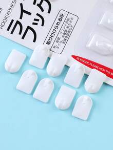 9pcs/Set Japanese Style Adhesive Hooks, Bathroom Mini Hooks, Damage-Free Strong Sticky Hooks, For Hanging Keys, Small Items, Etc. - Multicolor - View 3