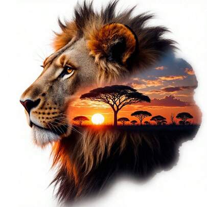 1pc/2pcs/3pcs Sunset Lion Silhouette Durable Long-Lasting Heat Transfer Stickers, For DIY T-Shirts, Sweatshirts, Jeans, Hoodies, Backpacks, Jackets, Handbags, Pillows