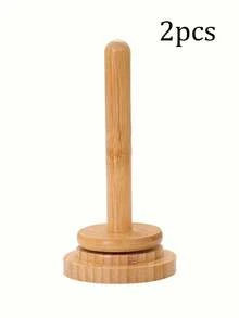 Wooden Yarn Holder, Desktop Yarn Spool Rack, Minimalist Style Yarn Spool Storage Rack, Rotating Wooden Winding Reel, Perfect Weaving Accessory, Classic Wooden Yarn Holder With Rotating Mechanism, Weaving & Embroidery Accessory, Craft Sewing Supplies - Multicolor - View 12