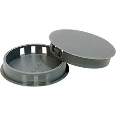 10 piezas de tapones protectores redondos de plástico gris con cierre a presión para muebles, tapa protectora (50 mm/1,96 pulgadas)