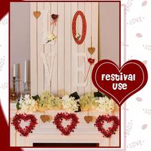 Valentine's Day Red Heart Flower Wreath Madder Heart Sequin Valentine's Day Decor Hanging Ornament, Wedding Venue Window Display - Multicolor - View 6