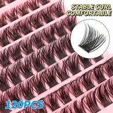 120pcs Individual False Eyelash Clusters, DIY Eyelash Extension Segmented False Eyelashes, Makeup Supplies For Home Use