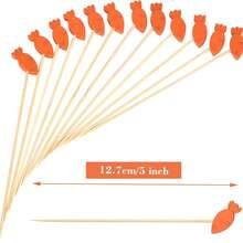 200/100/80/50/30/10支装复活节胡萝卜竹签，水果串，开胃菜签，适合复活节派对 - 黃色 - 查看 9