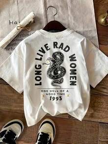 Fashionable Bohemian Style Comfortable Colorful Women T-Shirt "Viva La Woman" Empowering Women T-Shirt - White - View 3