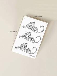 STARTTOOS Semi-Permanent Tattoo Stickers, Delicate And Cute Little Leopard Pattern, Carnival Valentine's Day Party Gift. Suitable For DIY On Fingers, Behind Ears, Shoulders, Neck, Collarbone. Made With Natural Plant Ingredients, Temporary Fake Tattoos That Last 1-2 Weeks Without Fading, No Reflection, Waterproof, And Realistic. - Blue - View 8