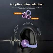 M100 Clip-On Audio Visual Touch Headset - Wireless 6.0, Dual Purpose Music & Talk, Smart Sport Model With Decorative Earring, Available In Multiple Colors - Tai nghe màu đen + phụ kiện Butterdrop - Xem 8