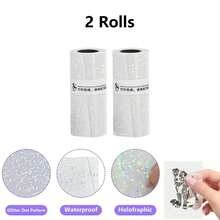 57mm*4M Holographic Flash Dot Transparent Glossy Thermal Sticker Photo Notes Suit For T02/M02/M03/M04 Peripage A6 Paperang