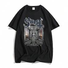 Camiseta de hombre de algodón, camiseta del álbum Skeleta Satan, estilo Harajuku y2k, casual, cuello redondo, manga corta, unisex - Negro - Ver 9