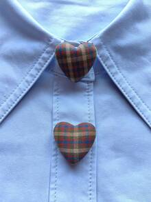 1pc/2pcs Elegant Heart-Shaped Geometric Pattern Button Set, Shirt Button Set, Clip-On Button Set, Fashionable Crystal Cufflink Set, Suitable For Tuxedo And Wedding Dress Decoration - Multicolor - View 3