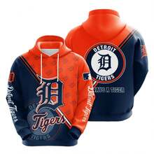 Detroit Tigers Custom Sport Over Print Hoodie 3D - 彩色 - 查看 1