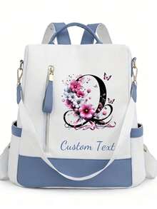 Customized Fashion Travel Backpack, Initials Design, Multi-Functional Casual Backpack, And Double-Shoulder Or Single-Shoulder Carry, Lightweight, , With Multi-Compartment Design, It Is A Must-Have For Commuting And Business Travel - Multicolor - View 8